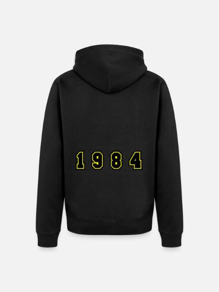 1984 Year Number - Unisex Premium Organic Zip Hoodie - black