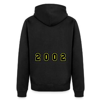 Numéro de l’année 2002 - Veste à capuche bio Premium Unisexe - noir - Dos - Nico (187cm)