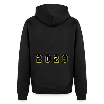 2029 Year Number - Unisex Premium Organic Zip Hoodie - black - Back - Nico (187cm)