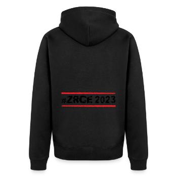 Zrce 2023 - Unisex Premium Bio Zip Hoodie - Schwarz - Hinten - Nico (187cm)