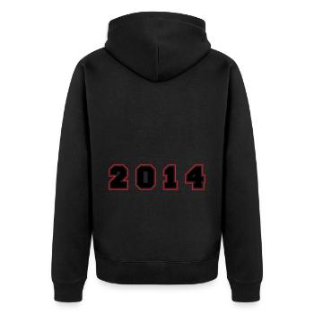 2014 Jahr Zahl - Unisex Premium Bio Zip Hoodie - Schwarz - Hinten - Nico (187cm)
