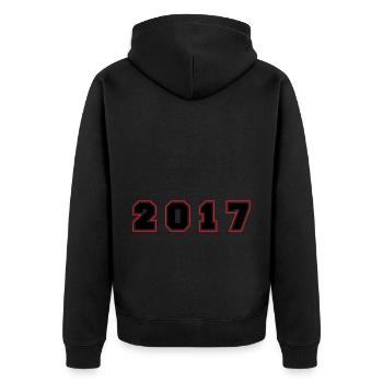 Numéro de l’année 2017 - Veste à capuche bio Premium Unisexe - noir - Dos - Nico (187cm)