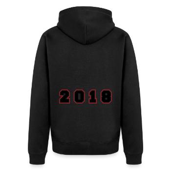 2018 Year Number - Unisex Premium Organic Zip Hoodie - black - Back - Nico (187cm)