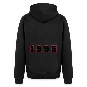 1995 Year Number - Unisex Premium Organic Zip Hoodie - black - Back - Nico (187cm)