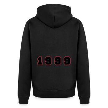 Numéro de l’année 1999 - Veste à capuche bio Premium Unisexe - noir - Dos - Nico (187cm)