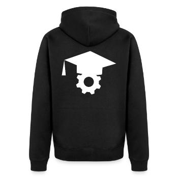 Maschinenbauer Abschluss - Unisex Premium Bio Zip Hoodie - Schwarz - Hinten - Nico (187cm)