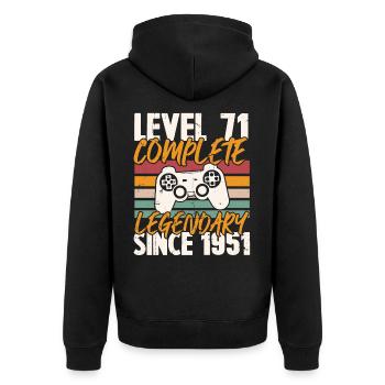 Niveau 71 Complet Vintage Anniversaire 71 Ans - Veste à capuche bio Premium Unisexe - noir - Dos - Nico (187cm)