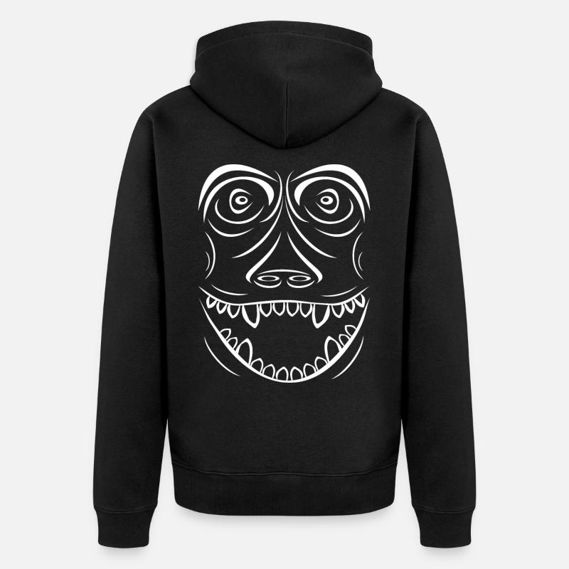 Funny Monkey Voodoo Style - Unisex Premium Bio Zip Hoodie - Schwarz