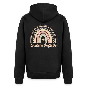 Cadeau Secrétaire Comptable. secrétaire comptable. - Veste à capuche bio Premium Unisexe - noir - Dos - Nico (187cm)