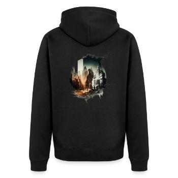 city in an artistic - Veste à capuche bio Premium Unisexe - noir - Dos - Nico (187cm)