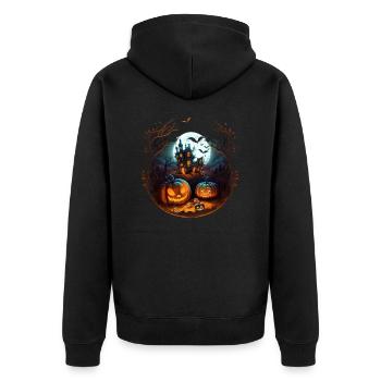 A design with a Halloween theme - Veste à capuche bio Premium Unisexe - noir - Dos - Nico (187cm)