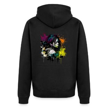 An image inspired by street art - Unisex Premium Organic Zip Hoodie - black - Back - Nico (187cm)