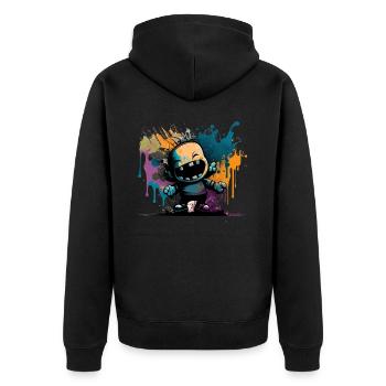 An image inspired by street art - Veste à capuche bio Premium Unisexe - noir - Dos - Nico (187cm)