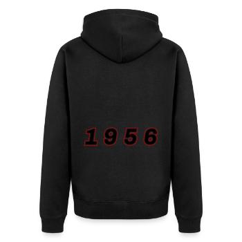 1956 Year Number - Unisex Premium Organic Zip Hoodie - black - Back - Nico (187cm)