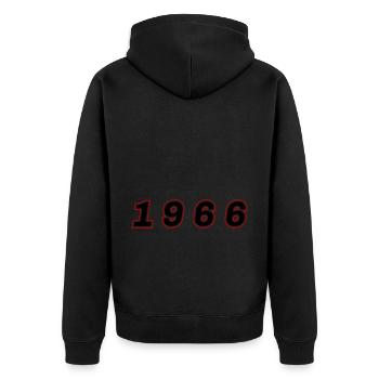 Numéro de l’année 1966 - Veste à capuche bio Premium Unisexe - noir - Dos - Nico (187cm)