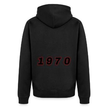 Numéro de l’année 1970 - Veste à capuche bio Premium Unisexe - noir - Dos - Nico (187cm)