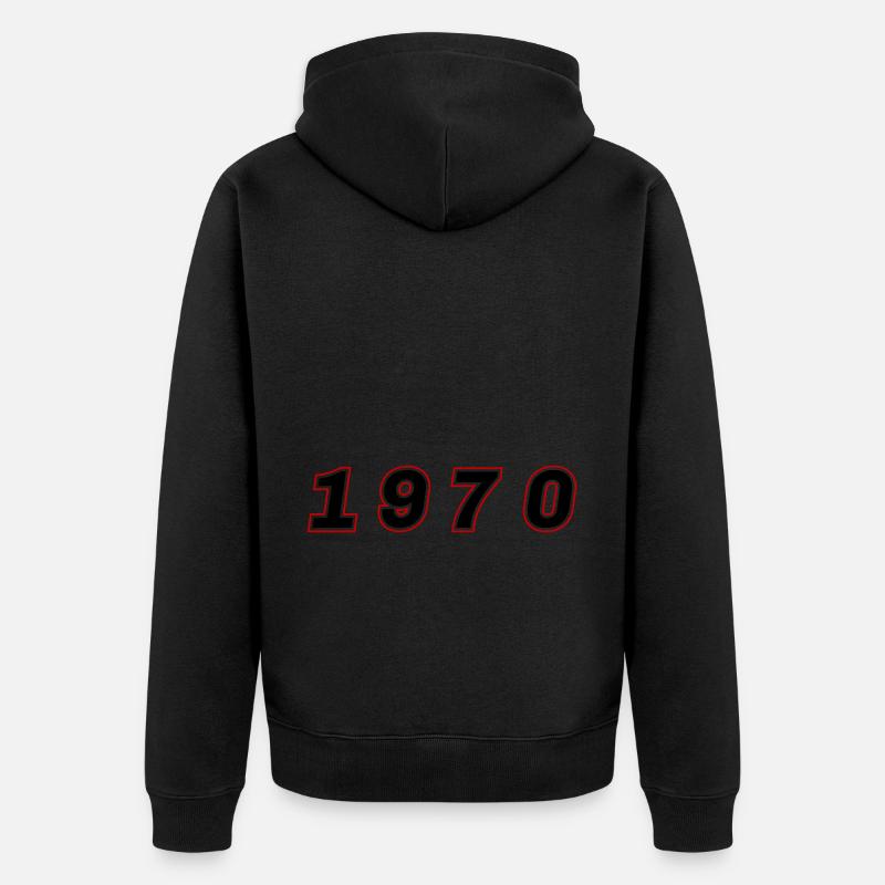Numéro de l’année 1970 - Veste à capuche bio Premium Unisexe - noir