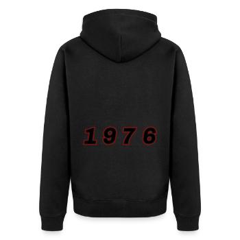 1976 Year Number - Unisex Premium Organic Zip Hoodie - black - Back - Nico (187cm)