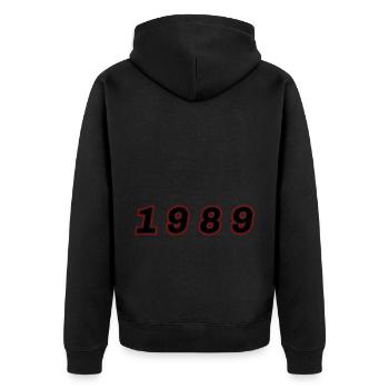 Numéro de l’année 1989 - Veste à capuche bio Premium Unisexe - noir - Dos - Nico (187cm)