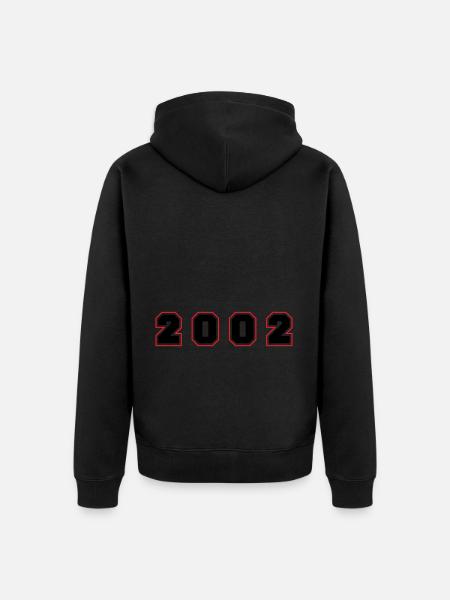 2002 Year Number - Unisex Premium Organic Zip Hoodie - black