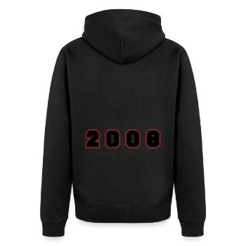 2008 Jahr Zahl - Unisex Premium Bio Zip Hoodie - Schwarz - Hinten - Nico (187cm)