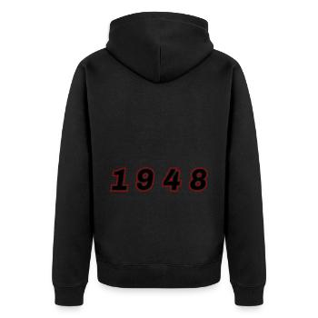Numéro de l’année 1948 - Veste à capuche bio Premium Unisexe - noir - Dos - Nico (187cm)
