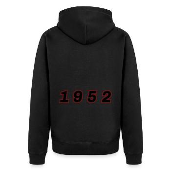 1952 Year Number - Unisex Premium Organic Zip Hoodie - black - Back - Nico (187cm)