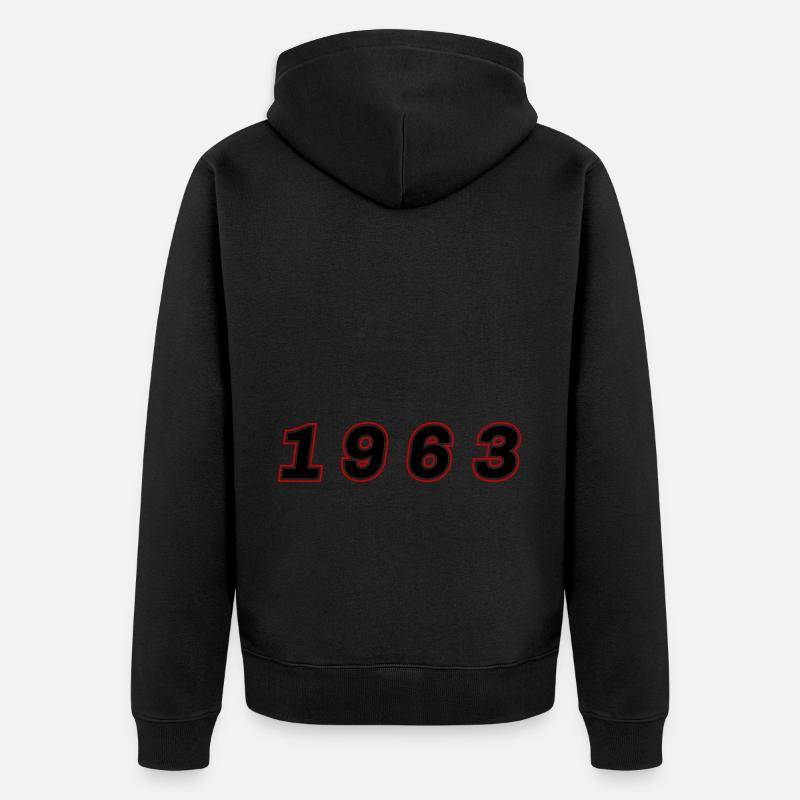Numéro de l’année 1963 - Veste à capuche bio Premium Unisexe - noir