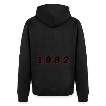 1982 Year Number - Unisex Premium Organic Zip Hoodie - black - Back - Nico (187cm)