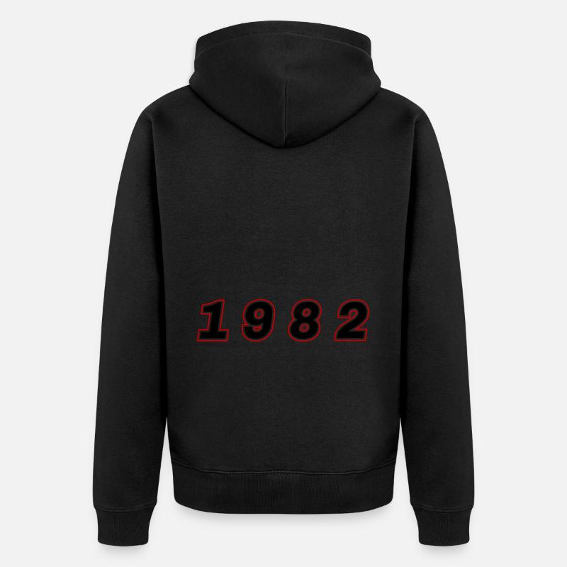 Numéro de l’année 1982 - Veste à capuche bio Premium Unisexe - noir