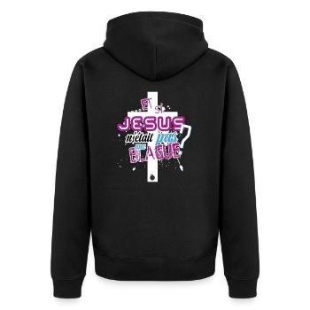Et si Jésus n'était pas une blague - Veste à capuche bio Premium Unisexe - noir - Dos - Nico (187cm)