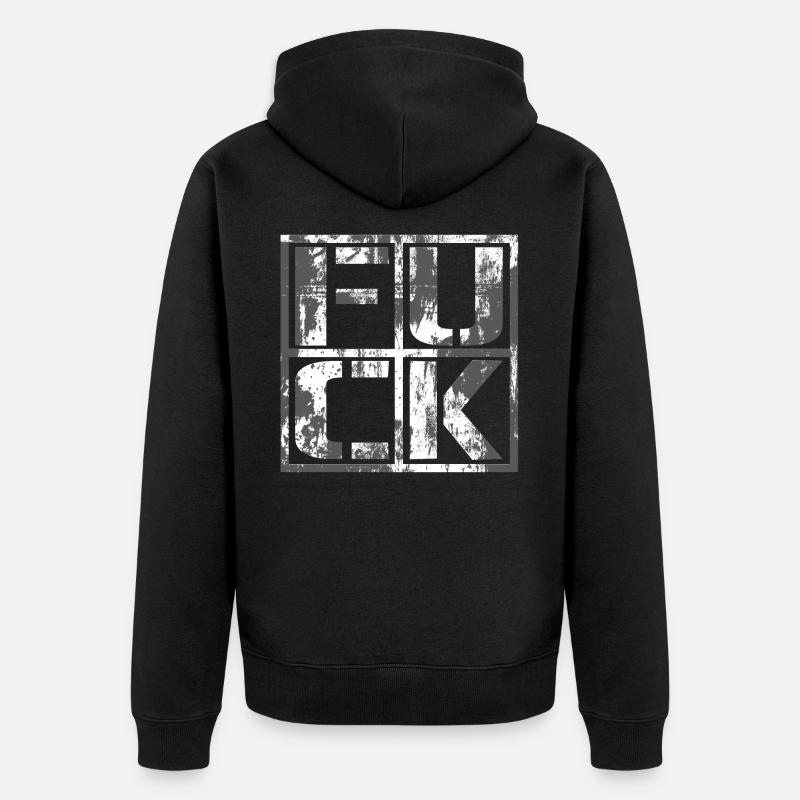 FUCK - Grunge Logo - Veste à capuche bio Premium Unisexe - noir