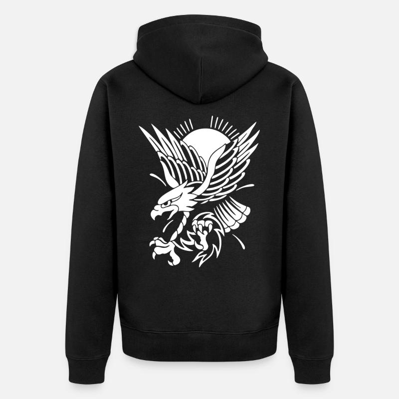 Aigle approchant - Veste à capuche bio Premium Unisexe - noir