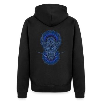 2024 Kaleidoscope Dragon 53 - Unisex Premium Organic Zip Hoodie - black - Back - Nico (187cm)