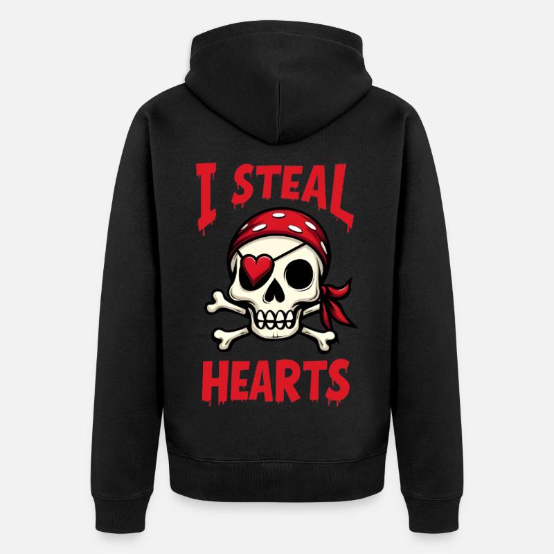 Crâne de pirate - Veste à capuche bio Premium Unisexe - noir