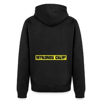 Mykonos Crew - Unisex Premium Bio Zip Hoodie - Schwarz - Hinten - Nico (187cm)