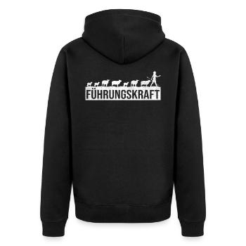 Schäferei Schafe Führungskraft Schäferin Geschenk - Unisex Premium Bio Zip Hoodie - Schwarz - Hinten - Nico (187cm)