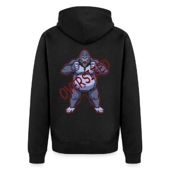 Gorilla Oversized Powerlifting Heavyweight Bulking - Unisex Premium Organic Zip Hoodie - black - Back - Nico (187cm)