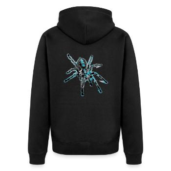 Araignée tigre bleu, araignée - Veste à capuche bio Premium Unisexe - noir - Dos - Nico (187cm)