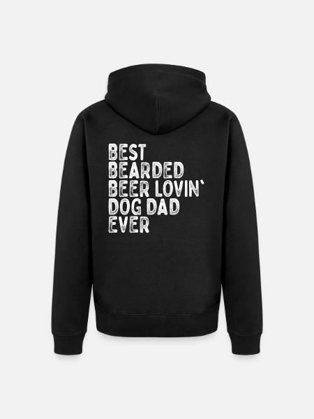 Bearded Dog Dad - Unisex Premium Bio Zip Hoodie - Schwarz