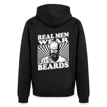 Real men wear Beards Schnauzer Hip Moustache Bärte - Unisex Premium Bio Zip Hoodie - Schwarz - Hinten - Nico (187cm)