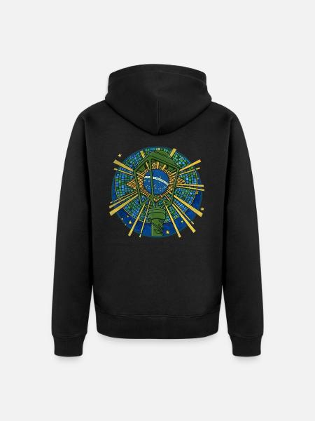 ORDEM E PROGRESSO - Veste à capuche bio Premium Unisexe - noir