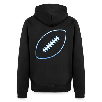 American Football Ball Flag Football Player - Unisex Premium Organic Zip Hoodie - black - Back - Nico (187cm)