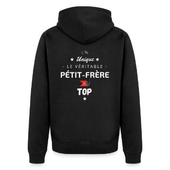 Le véritable pétit frère au top - Veste à capuche bio Premium Unisexe - noir - Dos - Nico (187cm)