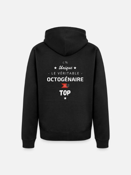 Le véritable Octogénaire au top - Veste à capuche bio Premium Unisexe - noir