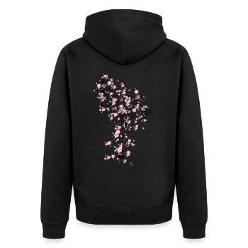Flamingoo GeomeTRIX bunt - Unisex Premium Bio Zip Hoodie - Schwarz - Hinten - Nico (187cm)