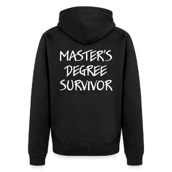 Master M.Sc. - Unisex Premium Bio Zip Hoodie - Schwarz - Hinten - Nico (187cm)