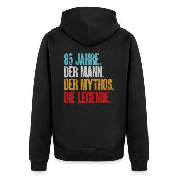 85. Geburtstag Mann Männer 85 Jahre Geschenk - Unisex Premium Bio Zip Hoodie - Schwarz - Hinten - Nico (187cm)