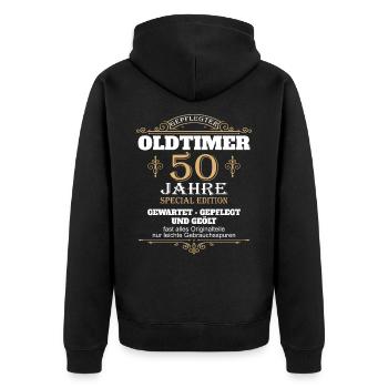 50. Geburtstag Mann Männer 50 Jahre Geschenk - Unisex Premium Bio Zip Hoodie - Schwarz - Hinten - Nico (187cm)
