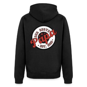 Der Beste Papa 2022 - Unisex Premium Bio Zip Hoodie - Schwarz - Hinten - Nico (187cm)